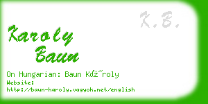 karoly baun business card